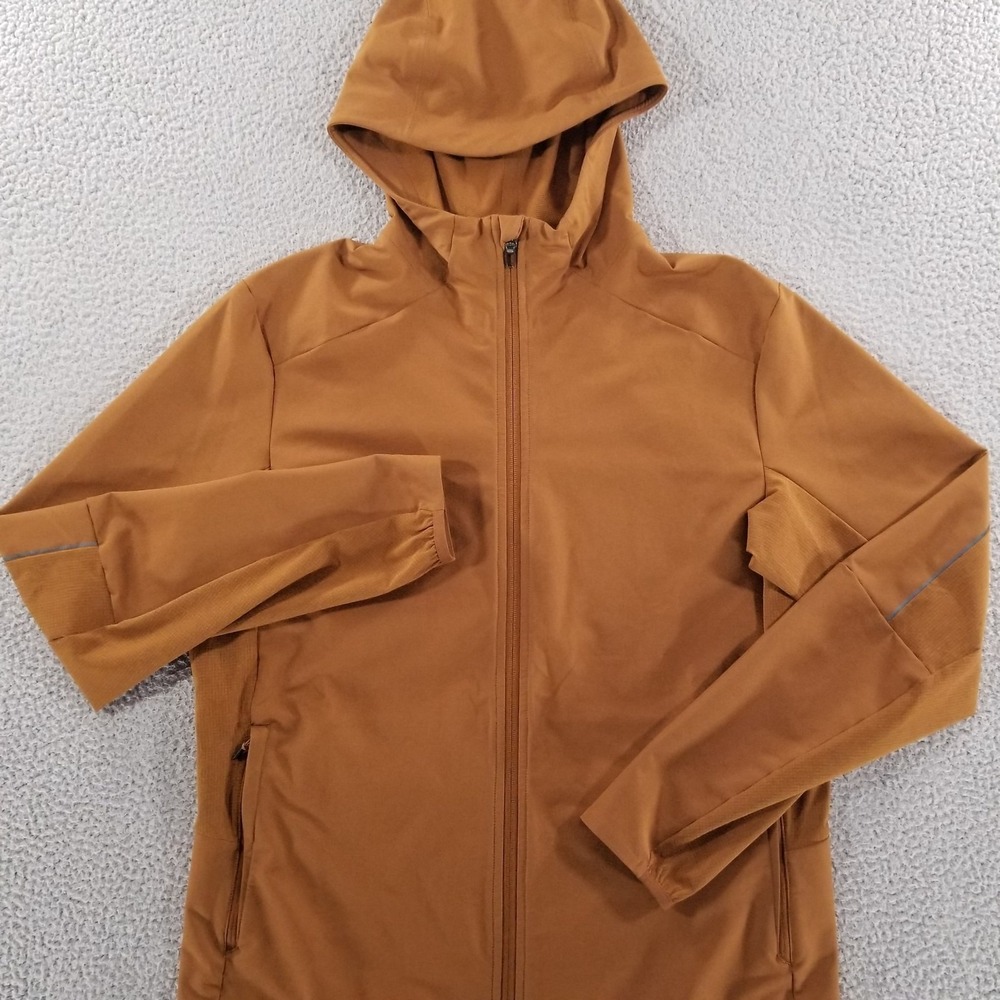 Lululemon Jacket Large Brown Warp Light Packable Reflective Full Zip Commuter